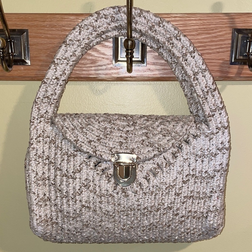 Raffia and Straw Cream Handbag
